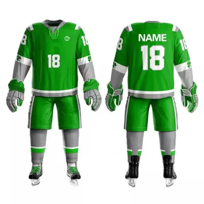 Green & White Ice Hockey Uniform