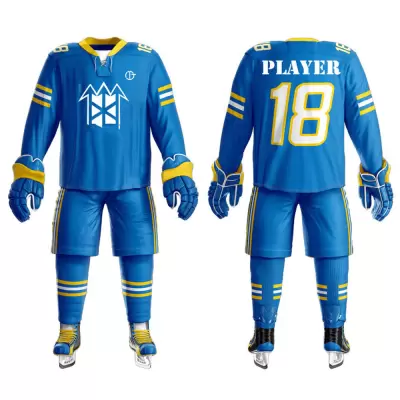 Blue & Yellow Ice Hockey Uniform
