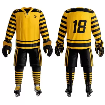 Black & Yellow Ice Hockey Uniform