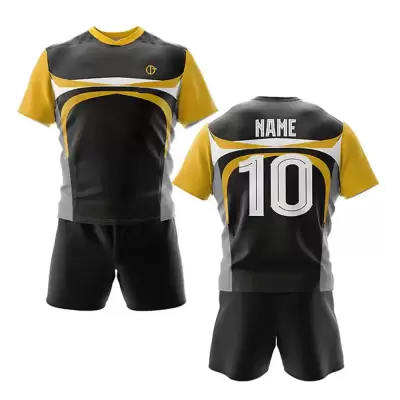 Black & Mustard Yellow Rugby Uniform